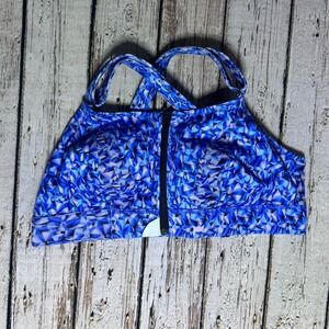 SHEFIT Flex Sports Bra 2Luxe 2X Adjustable High Impact Front Zip Blue Pink